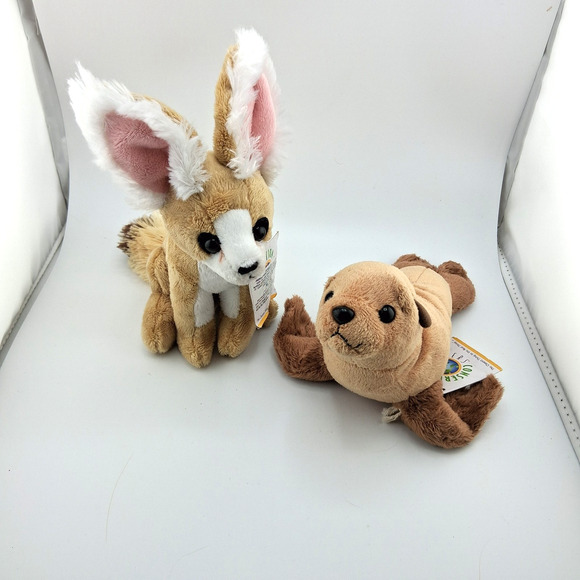 Conservation Critters Fennec Fox + Fur Seal Pup (Rare) Plush Stuffed Animal Toy - Picture 1 of 13